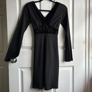 FOREVER21 | V- Neck Little Black Dress with Bell Sleeves~Small